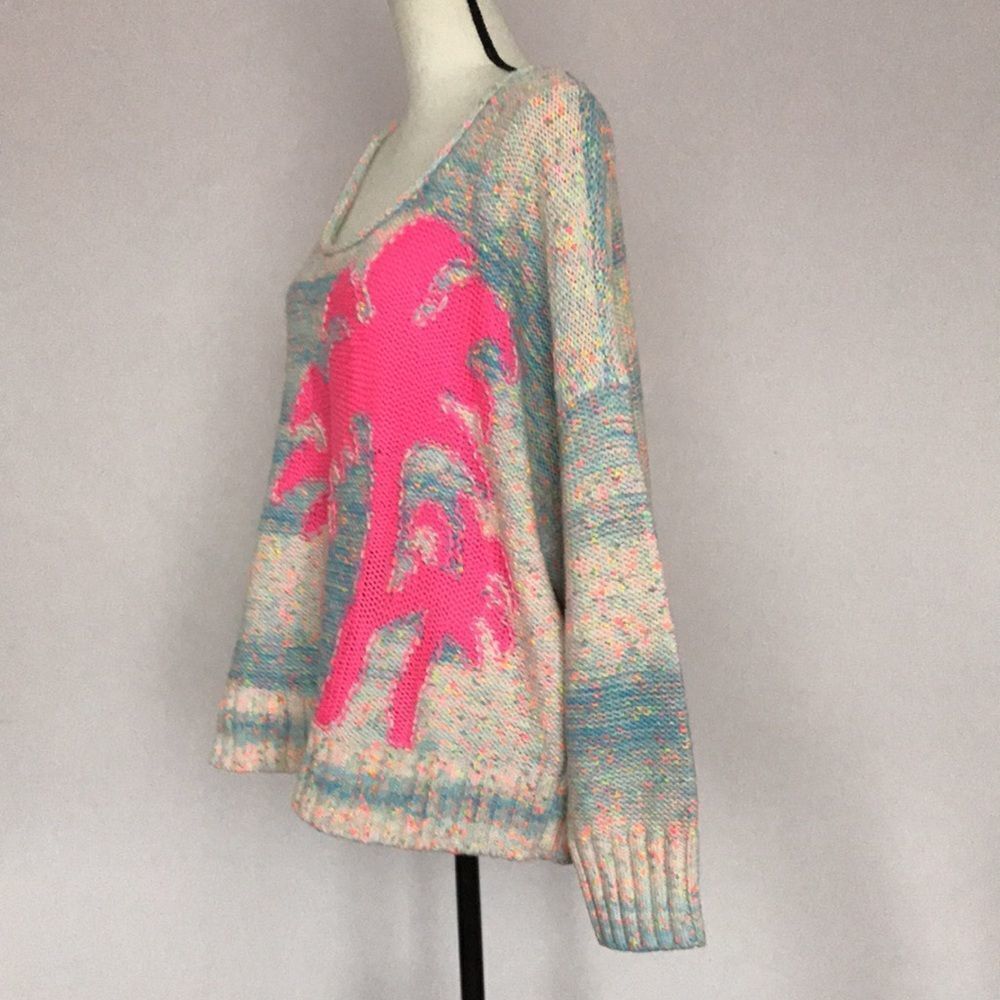 Anthropologie Palm Tree Boat Neck Sweater size S - Picture 7 of 16